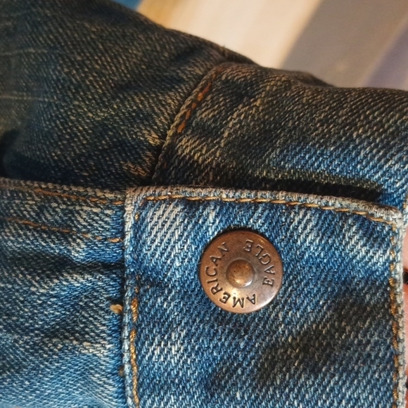 Vintage American Eagle Sherpa lined Jean Jacket M - Picture 8 of 8